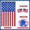 4th of July 6ft Skeleton Clothing Accessories, USA Flag, Fuzzy Wig, and Cape
